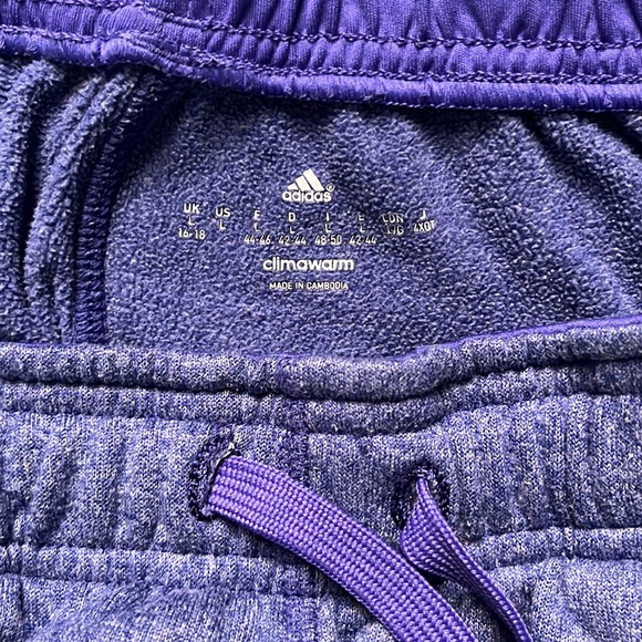 Adidas Climawarm women’s purple sweatpants large elastic bottoms - Picture 4 of 5